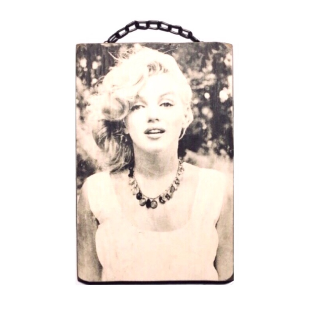 Marilyn Monroe Decoupage Print on Wood Hanging